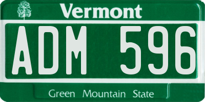 VT license plate ADM596