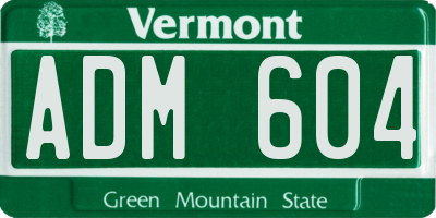 VT license plate ADM604