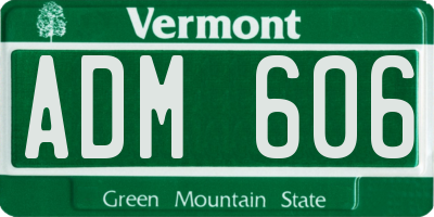 VT license plate ADM606
