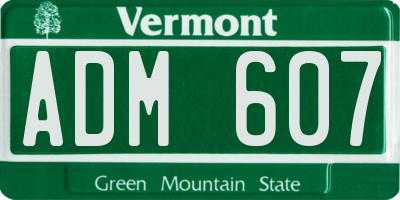 VT license plate ADM607