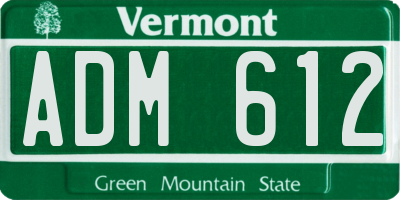VT license plate ADM612