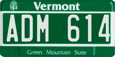 VT license plate ADM614