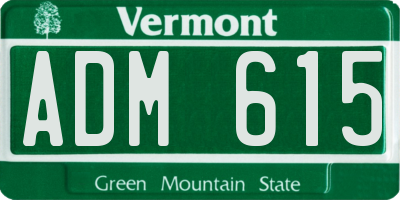 VT license plate ADM615