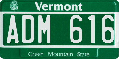 VT license plate ADM616