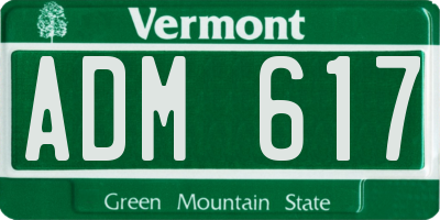 VT license plate ADM617