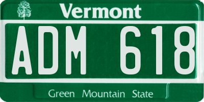 VT license plate ADM618