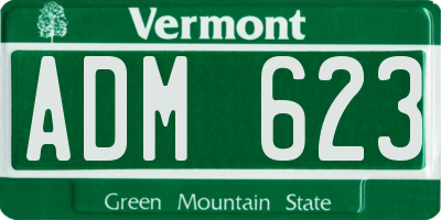VT license plate ADM623