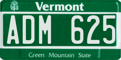 VT license plate ADM625