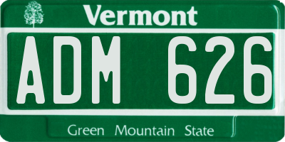 VT license plate ADM626