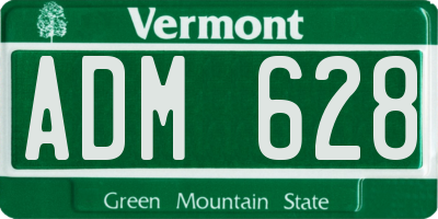 VT license plate ADM628