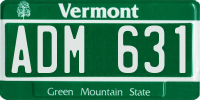 VT license plate ADM631