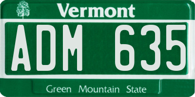 VT license plate ADM635