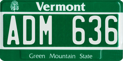 VT license plate ADM636