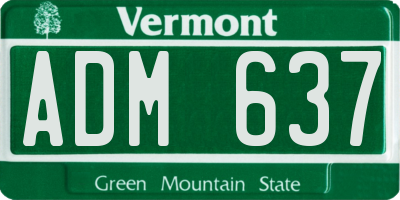 VT license plate ADM637