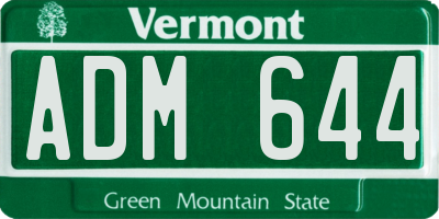 VT license plate ADM644