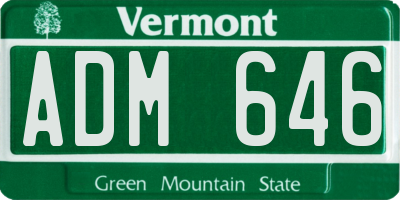 VT license plate ADM646