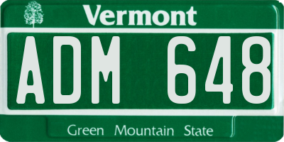 VT license plate ADM648