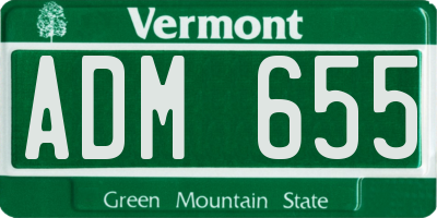VT license plate ADM655