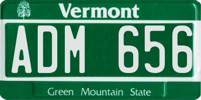 VT license plate ADM656