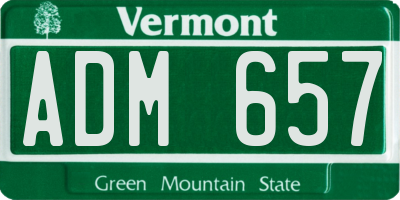 VT license plate ADM657