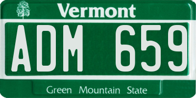 VT license plate ADM659