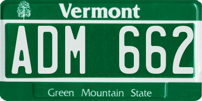 VT license plate ADM662