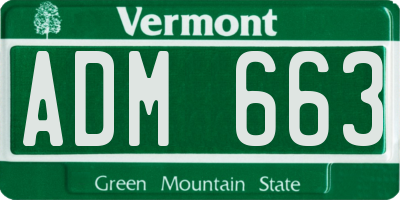 VT license plate ADM663