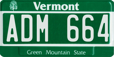 VT license plate ADM664