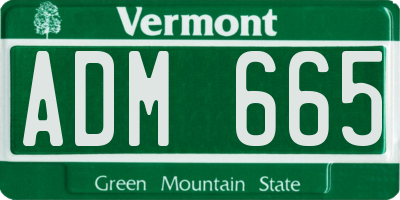 VT license plate ADM665