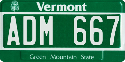 VT license plate ADM667