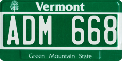 VT license plate ADM668