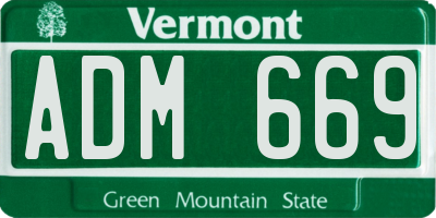 VT license plate ADM669