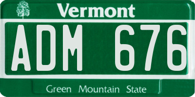 VT license plate ADM676