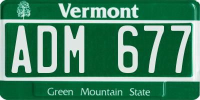 VT license plate ADM677
