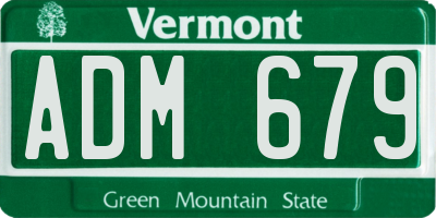 VT license plate ADM679