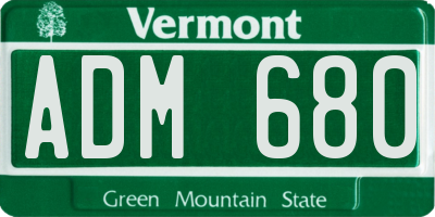 VT license plate ADM680
