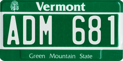VT license plate ADM681