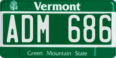 VT license plate ADM686
