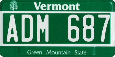 VT license plate ADM687