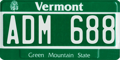 VT license plate ADM688