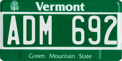 VT license plate ADM692