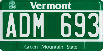 VT license plate ADM693