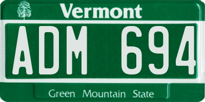 VT license plate ADM694