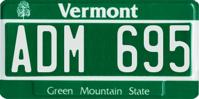 VT license plate ADM695