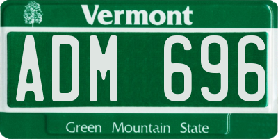 VT license plate ADM696