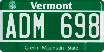 VT license plate ADM698