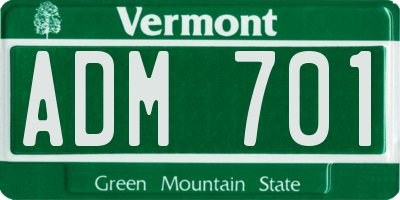 VT license plate ADM701