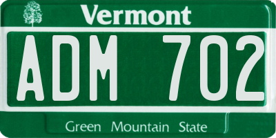 VT license plate ADM702