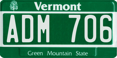 VT license plate ADM706