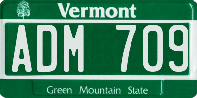 VT license plate ADM709